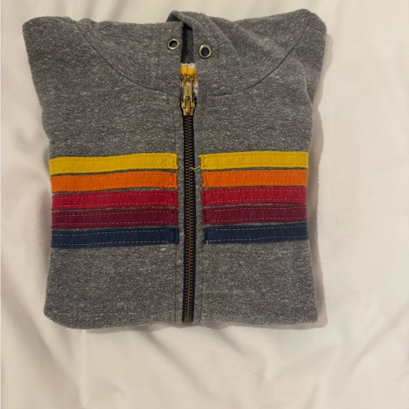 Aviator Nation Gray Hoodie with Orange Accent